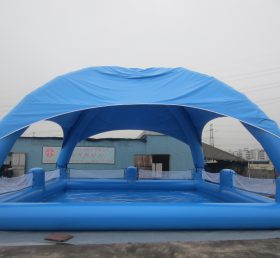Pool2-558 Nagy kék felfújható medence sátorral