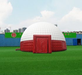 Tent1-4672 Piros és fehér kupola sátor nagy kiállításokhoz