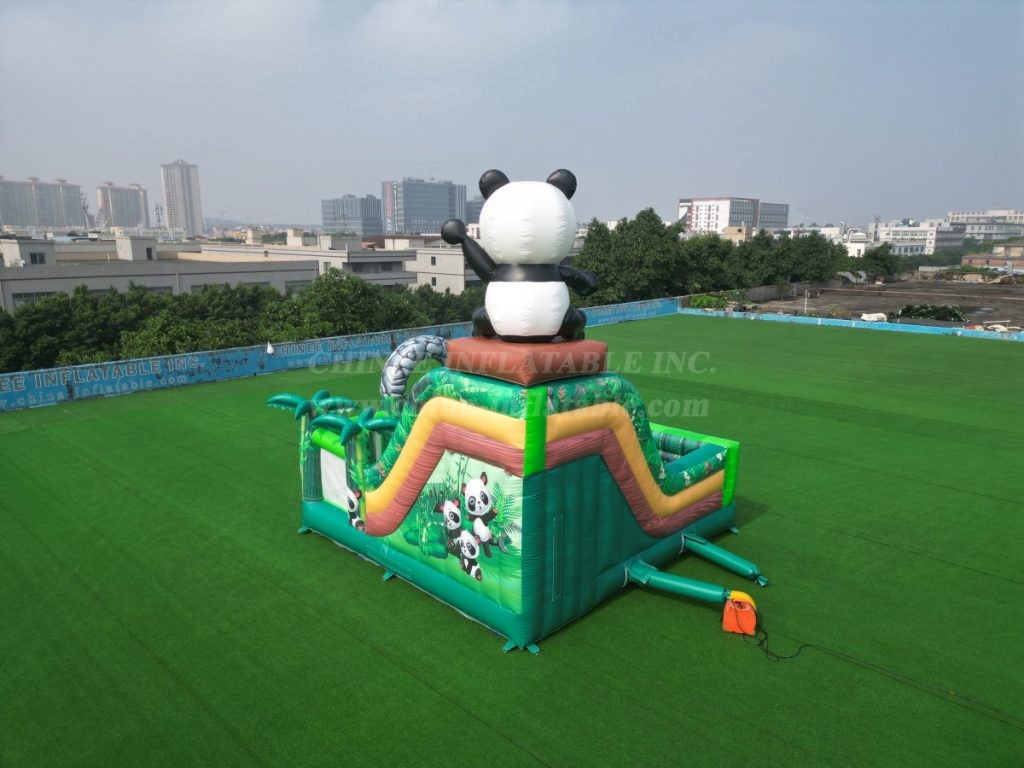 T2-4103E Panda Theme Bouncy Castle With Slide